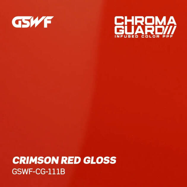 GSWF®️ ChromaGuard™️ Crimson Red Gloss | Folia do zmiany koloru 100% TPU PPF | Wysoki połysk | Czerwony